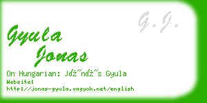 gyula jonas business card