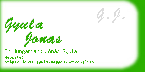 gyula jonas business card